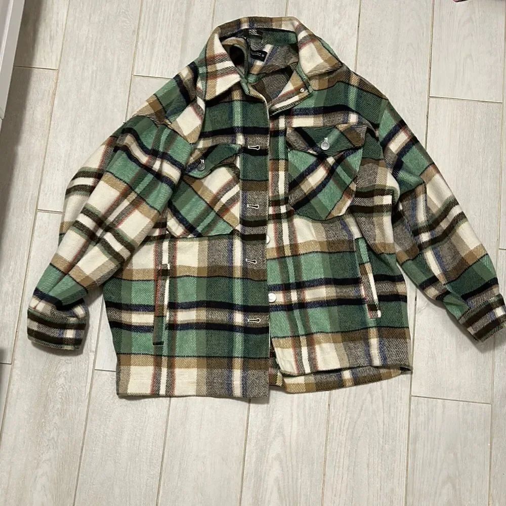 New Zara Plaid Coat XS